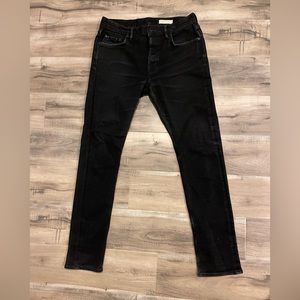 Two pairs of All Saints Rex size 31. Both distressed jeans in black.
